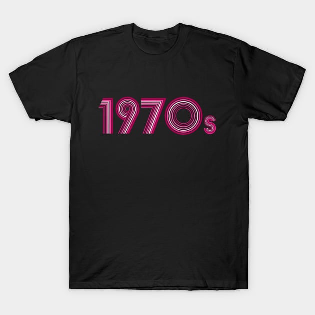 1970s Vintage Pink Magenta Disco Font T-Shirt by Art by Deborah Camp